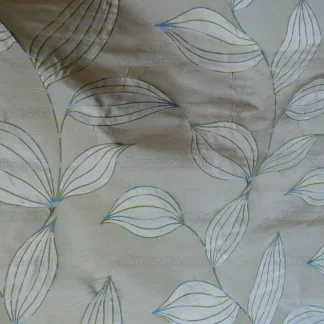 100% SILK LAMPAS MODERN VINE "CLOUD" CREAM