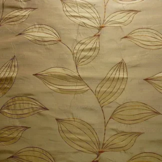 100% SILK LAMPAS MODERN VINE "BRONZE"