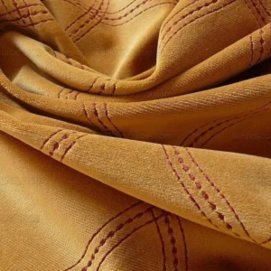 4Y LEE JOFA LANTANA VELVET GOLD RED Lattice Embroidery Cotton
