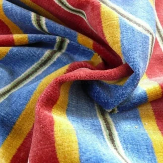 3.5+4.5Y LEE JOFA LINO RIGATO VELVET LINEN STRIPE RED BLUE GOLD