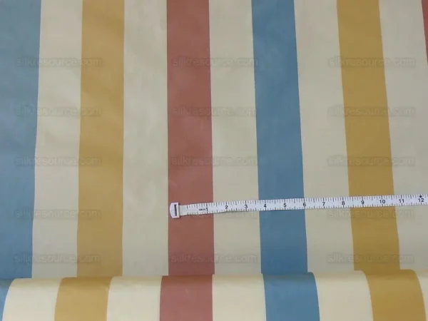 LEE JOFA SUBLIME SILK STRIPE "OPAL" RED BLUE YELLOW ON WHITE BTY