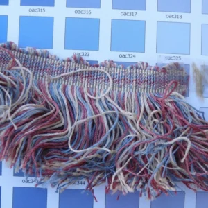 By Yard Scalamandre Loose Fringe Red Blue and White Rayon Blend