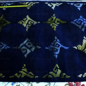 Endless Knot Silk & Wool Tibetan Athana RUG Azure CHARTRUSE 5'x3