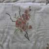 4.375Y HiEND LAMPAS ASIAN RED CHERRY BLOSSOM on Off WHITE MOIRE