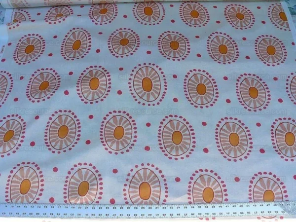 BTY CLARENCE HOUSE MARISOL LINEN PINK MID-CENTURY SUNFLOWER#1459