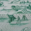 4.5Y SCALAMANDRE TOILE SCENES FROM TUSCANY- GREEN on WHITE MSRP$