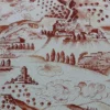 5.5Y SCALAMANDRE TOILE SCENES TUSCANY GW-RUST on WHITE MSRP$116