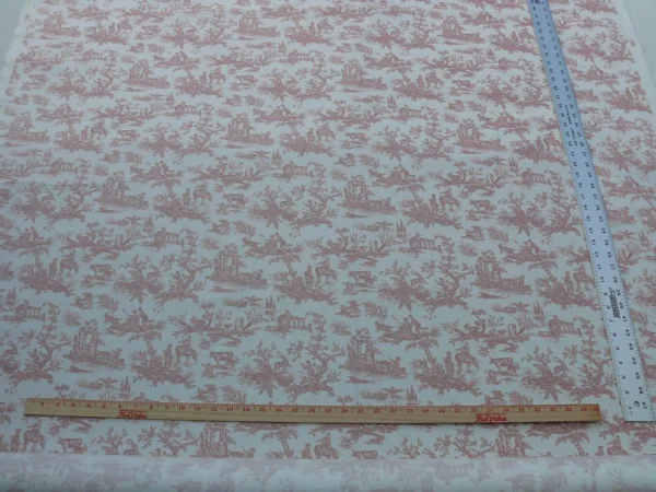 28Y SCALAMANDRE FRENCH COUNTRY TOILE GAIETY TOILE-PINK