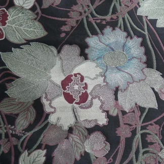 STROHEIM & ROMANN 100% SILK LAMPAS LUSH DECO FLUER