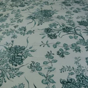 BTY SCALAMANDRE VALENCAY GREEN FRENCH TOILE CREAM MSRP$132/Y