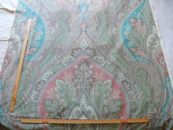 BTY CLARENCE HOUSE WARP PRINT SILK TEAL BLUE GREEN MSRP$484