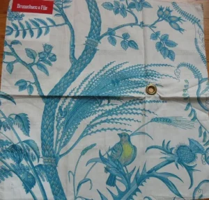 BY YD BRUNSCHWIG & FILS BIRD & THISTLE PRINT AQUA MSRP$196/Y