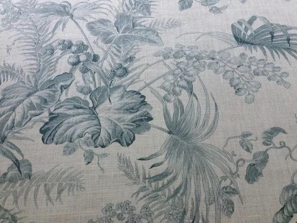 SCALAMANDRE TROPICAL TOILE LINEN GUSTAVIAN BLUE n IVORY MSRP$215