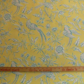 SCALAMANDRE "AVIARY" WALLPAPER YELLOW BLUE SINGLE roll