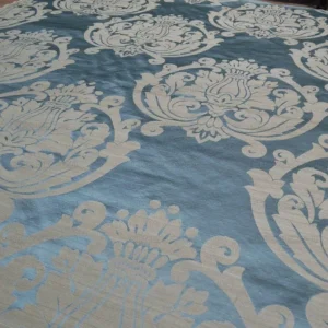 BY YD LEE JOFA IMPERIAL DAMASK in AQUA NEO-CLASSIC BLUE GOLD