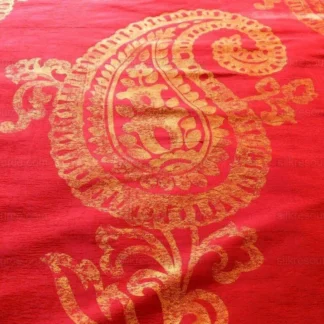 KOPLAVITCH 100% SILK DAMASK GIANT PAISLEY "CERISE" RED MSRP$300