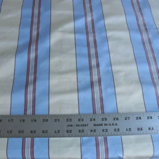 BRUNSCHWIG & FILS 100%SILK TAFFETA STRIPE SKY BLUE CREAM PINK