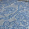 1.38YD LEE JOFA WHITCOMB.AEGEAN BLUE WHITE EMBROIDERY LINEN MSRP