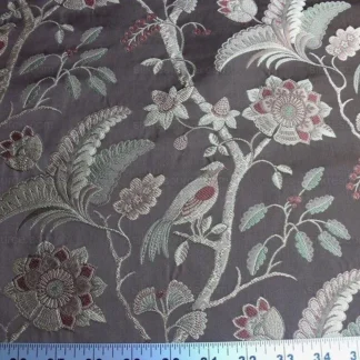 2.5YD LEE JOFA BUTTERMERE SILK.COFFEE CHINOISERIE SILK LAMPAS MS