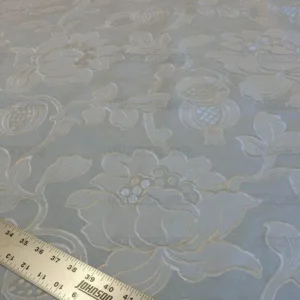 SCALAMANDRE GRANADA IVORY WHITE PEONY EMBROIDERY LINEN MSRP 230Y