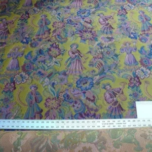 SCALAMANDRE BILIKEN YELLOW MEDIAVAL LADY TAPESTRY MUSIC MSRP230Y
