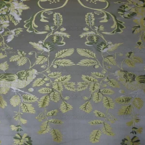6Y 100% Silk Paloma Dove Bird French Neoclassical Green Lampas