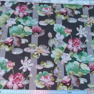 4.5Y Scalamandre MEIJI POND BROWN LOTUS WATER LILY PRINT RP$312