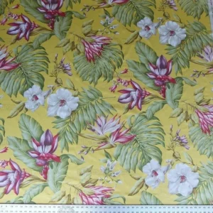 SOLD Scalamandre KEY WEST GW YELLOW TROPICAL PRINT MSRP$288/YD