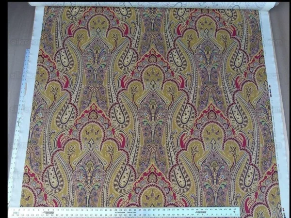 Scalamandre "O'MARRA Brown Gold Red Paisley Print MSRP$278/YD