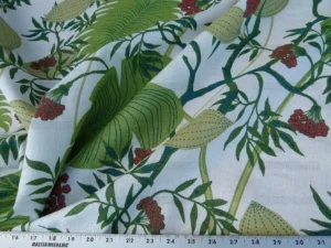 Scalamandre Malibu Tropical Greens Red Tropical Linen RT$240