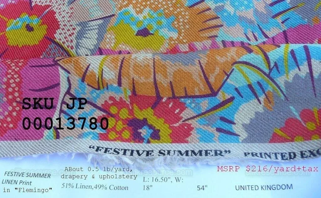 By Yard Old World Weavers Festive Summer Linen Royal Hippie Flower Power MSRP outlet 216/Y