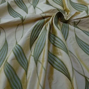 CHANNING WILLOW LEAF HONEY Scalamandre Silk Embroidery Fabric