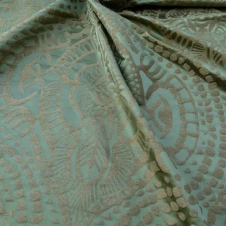 ETHNIC DAMASK GREEN Scalamandre Cotton Silk MSRP300/Y