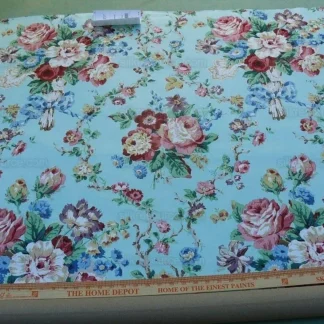 Scalamandre CHATSWORTH CHINTZ FH AQUA BLUE Bouquet $364/Y