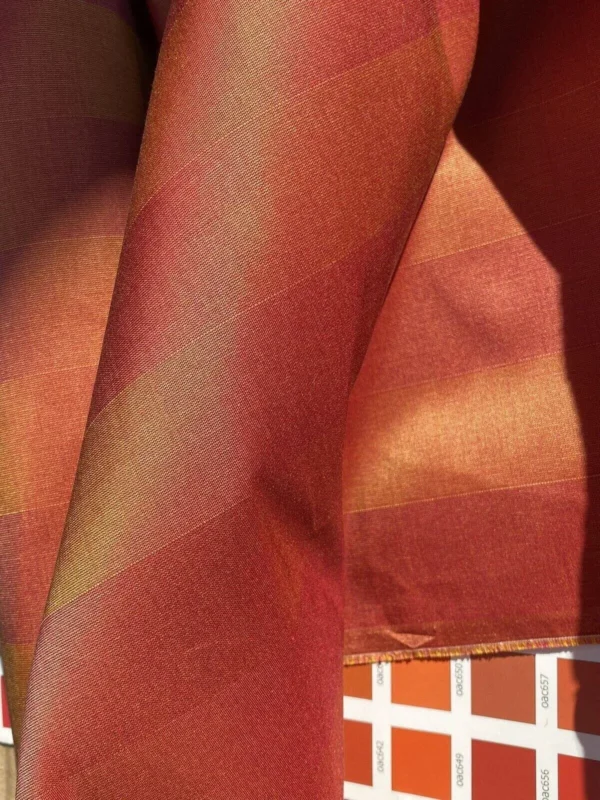 Lee Jofa Silk Stripe in Saffron Red & Crimson Orange