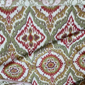 S. Harris Colorful Ikat Medallion Hot Red, Safe Green, Gold, Purple Tapestry