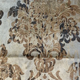 Venice Copper Velvet Rich Brown Printed Renaissance Damask Radiance