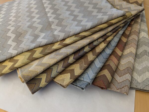 18 EV48 Square Scalamandre Colony Fabrics Polluce Jacquard Chevron Herringbone Small Scale -  9 Pieces of Different Colorways 27"x27"