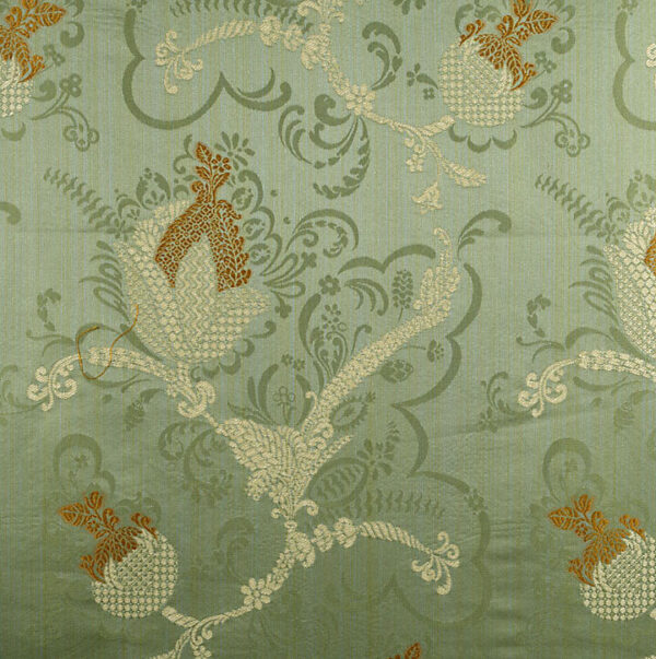 Special Order Scalamandre Colony Fabric Vivaldi Gold and Linen on Jade Botanical Foliage MSRP USD618/y