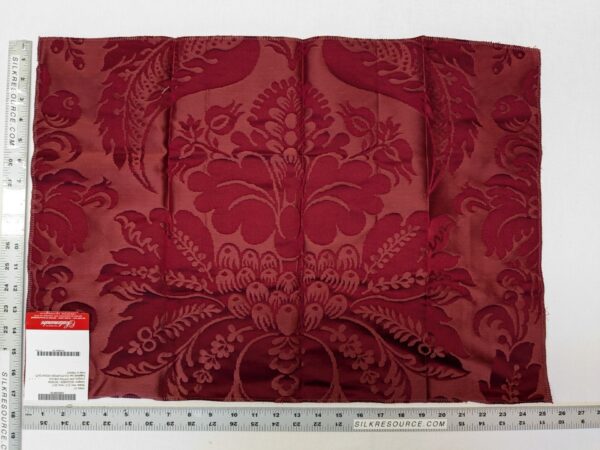 Special Order Scalamandre Lelievre Paris Orion Rubis Red Damask Historic Cotton Silk MSRP USD 1090/y