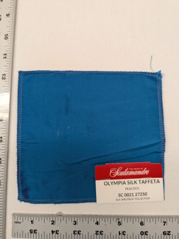 Special Order Scalamandre Olympia Silk Taffeta Peacock Blue Plain MSRP USD 330/y