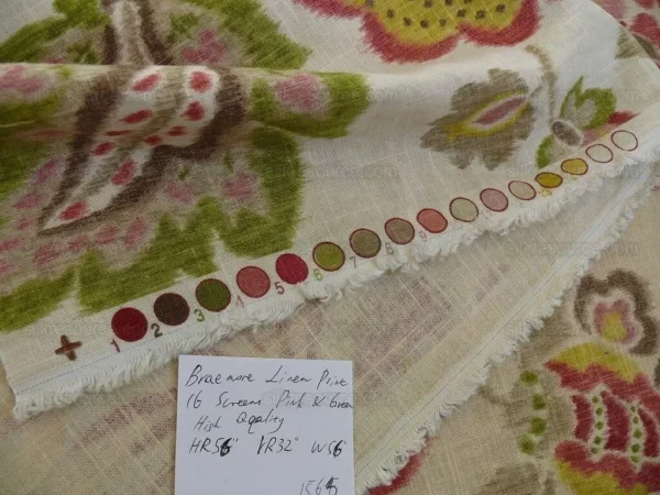 3.5yards Kravet Cavallo Linen Print Pink Green Gorgeous Jacobean Floral MSRP USD 62/yard #1565