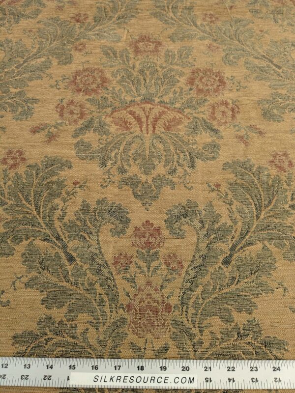 by yard Scalamandre Spenceley in Antique Multi Renaissance Medallion Gorgeous Subtle Patina Heavy Brown Floral