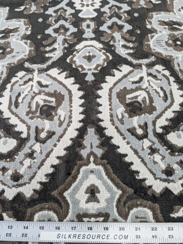 by yard Scalamandre Oushak Linen Velvet Smoke Black White Damask Art Deco MSRP US638/Y  SC 0003 27171