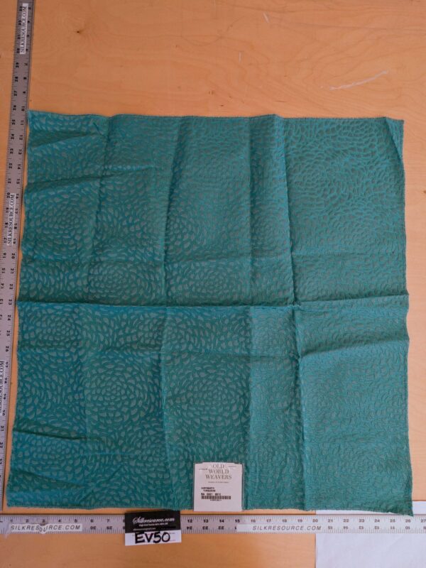 10 EV50 26" x 26" Scalamandre Old World Weavers Chrysanth Turquoise Blue Plains Texture Floral Small Jacquard