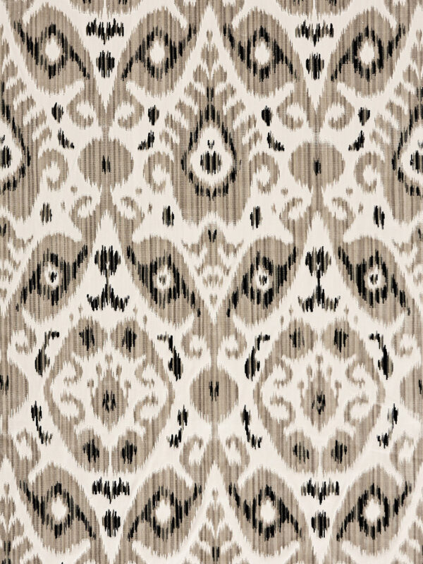 Special Order Scalamandre Tashkent Velvet Smoke Ikat Black Beige Cotton Viscose MSRP USD574/y