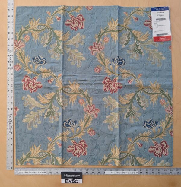 69 EV50 27" x 26" Scalamandre Old World Weavers Viviana Powder Blue Viscose Floral Botanical MSRP USD 328/Y