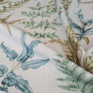 10 EV52 2.4y x 57"wide Scalamandre Old World Weavers Wethersfield Fern Spring White Polyester Floral Print
