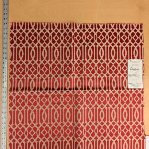 34 EV53 Square Scalamandre Aldeco Ryad Dyor Rubi Red Fretwork Lattice Geometric MSRP USD200+