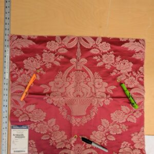 37 EV53 Square Scalamandre Tassinari & Chatel Sophie Charlotte no CFA Red Damask Floral Historic Renaissance with Grommets MSRP USD700+/y